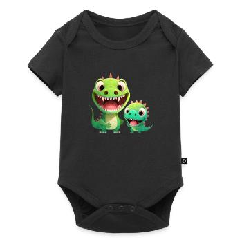 Dinosaur Baby Tyrannosaurus Two Dino T-Rex - Baby Premium short-sleeve bodysuit - black - Front