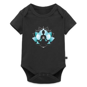 Blue Lotus Blossom - Baby Premium short-sleeve bodysuit - black - Front