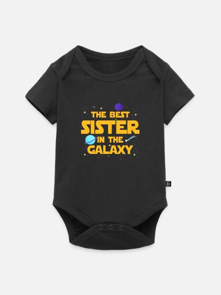 Die beste Schwester der Galaxis - Baby Premium Kurzarmbody - Schwarz