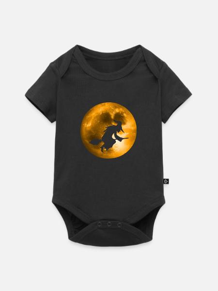 Hexe Vollmond - Baby Premium Kurzarmbody - Schwarz