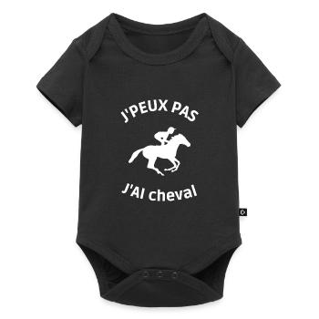 Je peux pas j'ai cheval - Body à manches courtes Premium Bébé - noir - Devant