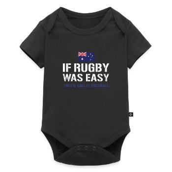 Si le rugby était facile Australie Rugby - Body à manches courtes Premium Bébé - noir - Devant