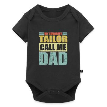 Vintage Mein Lieblingsschneider nennt mich Papa Vaters D - Baby Premium Kurzarmbody - Schwarz - Vorne