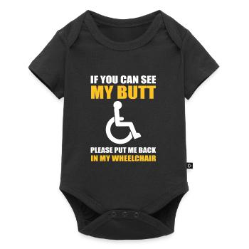 Fauteuil roulant - Body à manches courtes Premium Bébé - noir - Devant