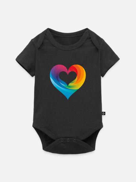 Liebe für LGBTQIA+ Community - Baby Premium Kurzarmbody - Schwarz