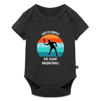 Racqueetball - Body à manches courtes Premium Bébé - noir - Devant