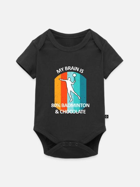 Badminton Federball Badmintonspieler Schokolade - Baby Premium Kurzarmbody - Schwarz