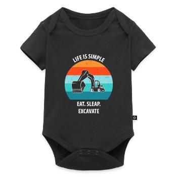 Excavator Excavator Driver Excavator Truck - Baby Premium short-sleeve bodysuit - black - Front