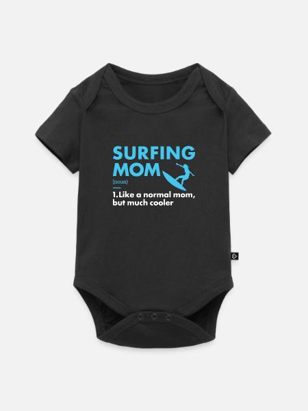 Sport Mom Surfing - Baby Premium Kurzarmbody - Schwarz