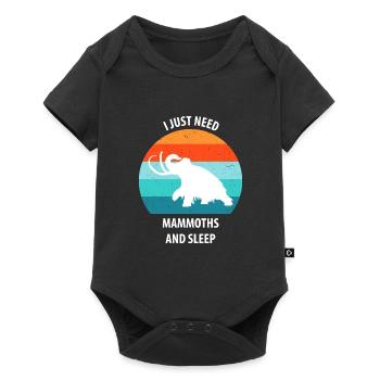 Drôle de mammouth de l’âge de pierre de l’âge de glace Design préhistorique - Body à manches courtes Premium Bébé - noir - Devant