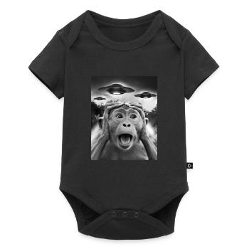 Funny Monkey Graphic UFO Weird - Baby Premium short-sleeve bodysuit - black - Front