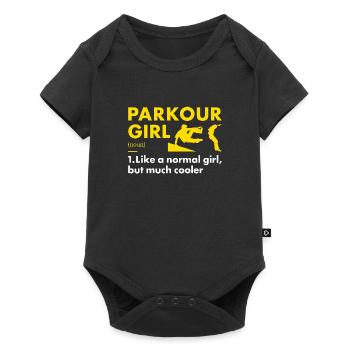 Traceur Girl Définition Parkour - Body à manches courtes Premium Bébé - noir - Devant