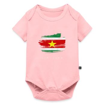 Suriname Drapeau surinamais Aquarelles - Body à manches courtes Premium Bébé - rose - Devant