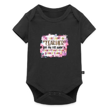 Mein Spitzname Lehrer, aber mein voller Name ist Lehrer - Baby Premium Kurzarmbody - Schwarz - Vorne