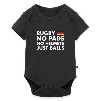 Rugby Pas de coussinets pas de casques juste des ballons Allemagne Rugby - Body à manches courtes Premium Bébé - noir - Devant