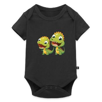 Dinosaur Baby Tyrannosaurus Two Dino T-Rex - Baby Premium short-sleeve bodysuit - black - Front