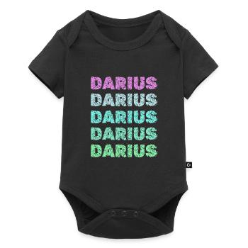 Prénom pour Darius Darius Nom - Body à manches courtes Premium Bébé - noir - Devant