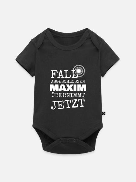 Geschenk für Maxim - Baby Premium Kurzarmbody - Schwarz