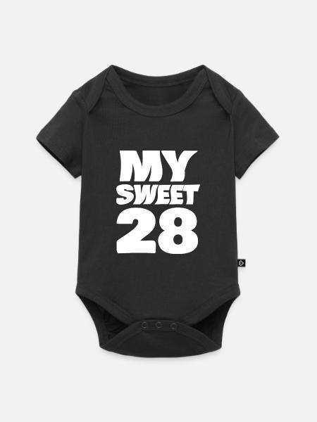 28 - Baby Premium Kurzarmbody - Schwarz