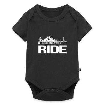 Bike Downhill MTB Mountainbike Outfit Enduro - Baby Premium Kurzarmbody - Schwarz - Vorne