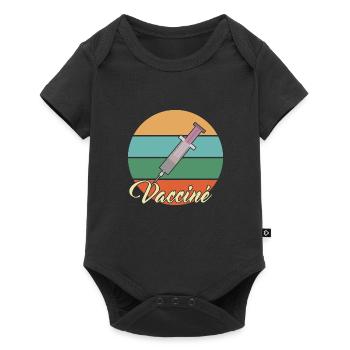 Vaccinated - Baby Premium short-sleeve bodysuit - black - Front