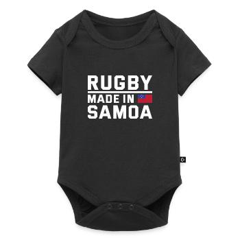 Rugby fabriqué à partir de Samoa Rugby - Body à manches courtes Premium Bébé - noir - Devant