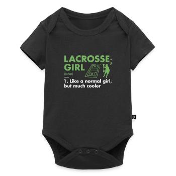 Sport Girl Definition Lacrosse - Baby Premium short-sleeve bodysuit - black - Front