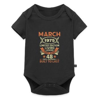 48th birthday March Born 1975 Gift idea - Baby Premium short-sleeve bodysuit - black - Front