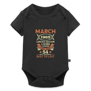 54e anniversaire Mars Né en 1969 Idée cadeau - Body à manches courtes Premium Bébé - noir - Devant
