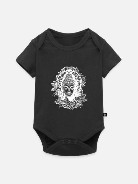 Meditierender Buddha Erleuchtung Porträt - Baby Premium Kurzarmbody - Schwarz