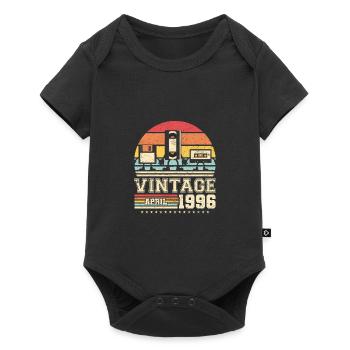 27e anniversaire Avril Né 1996 Idée cadeau - Body à manches courtes Premium Bébé - noir - Devant