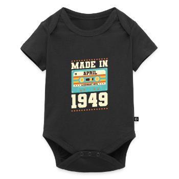 74th birthday April Born 1949 Gift idea - Baby Premium short-sleeve bodysuit - black - Front