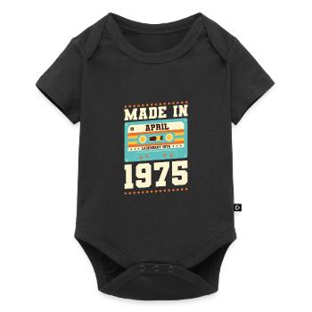 48e anniversaire Avril Né en 1975 Idée cadeau - Body à manches courtes Premium Bébé - noir - Devant