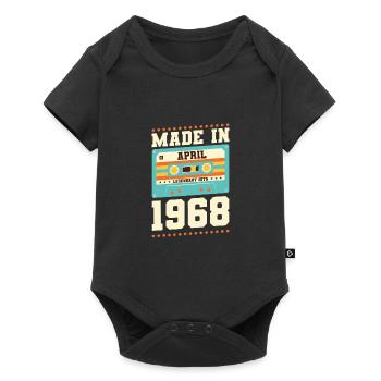 55. Geburtstag April Jahrgang 1968 Geschenkidee - Baby Premium Kurzarmbody - Schwarz - Vorne