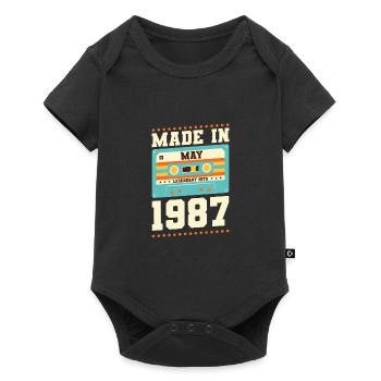 36e anniversaire Mai Né 1987 Idée cadeau - Body à manches courtes Premium Bébé - noir - Devant