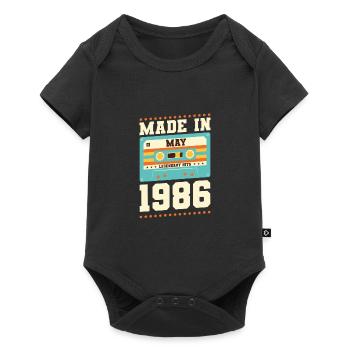 37e anniversaire Mai Né en 1986 Idée cadeau - Body à manches courtes Premium Bébé - noir - Devant