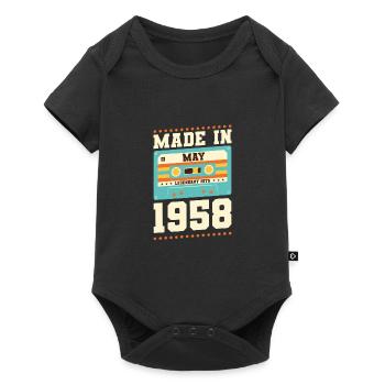 57e anniversaire Mai Né en 1966 Idée cadeau - Body à manches courtes Premium Bébé - noir - Devant