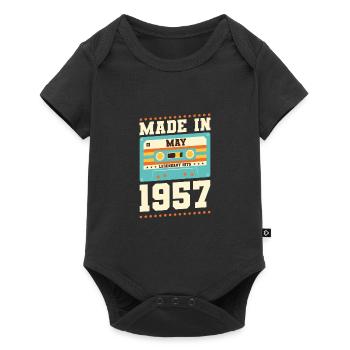 58e anniversaire Mai Né en 1965 Idée cadeau - Body à manches courtes Premium Bébé - noir - Devant