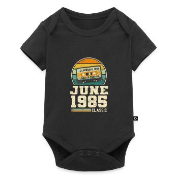 38e anniversaire juin millésime 1985 Idée cadeau - Body à manches courtes Premium Bébé - noir - Devant