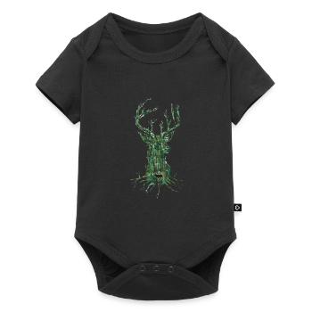 Hirschbaum - Baby Premium Kurzarmbody - Schwarz - Vorne