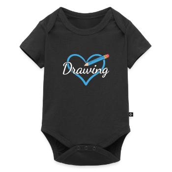 Drawer Heart Drawing - Baby Premium short-sleeve bodysuit - black - Front