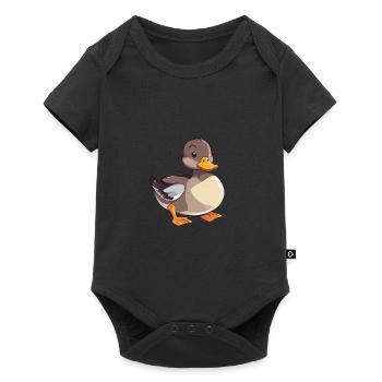 Mignon bébé canard - Body à manches courtes Premium Bébé - noir - Devant