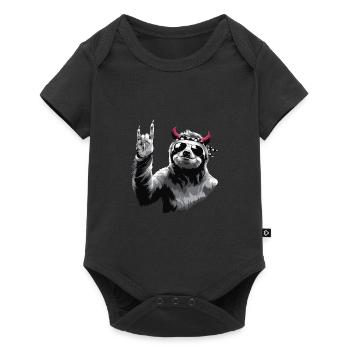 Rocker Sloth - Idée cadeau amusante pour les motards - Body à manches courtes Premium Bébé - noir - Devant