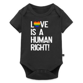 L'amour est un droit humain LGBT gay pride rainbow - Body à manches courtes Premium Bébé - noir - Devant