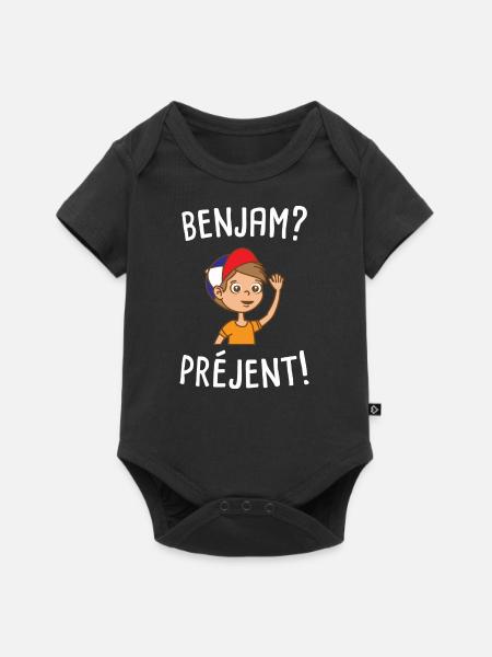 Benjam préjent - Body à manches courtes Premium Bébé - noir