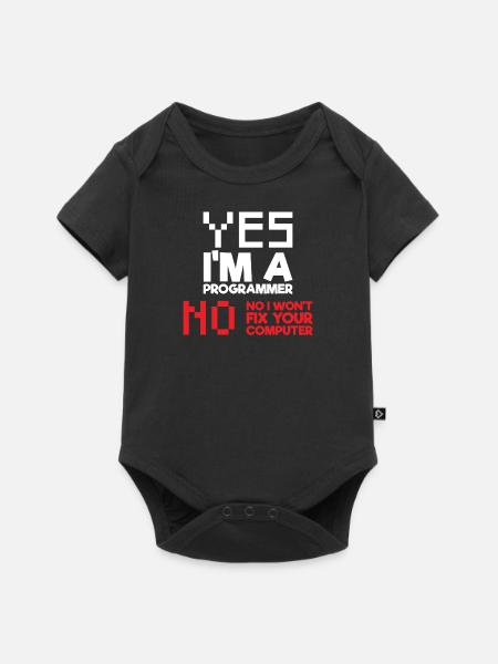 Ja Ich bin ein Programmierer Informatik Computer - Baby Premium Kurzarmbody - Schwarz