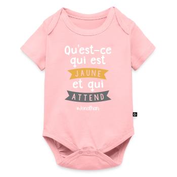Qu'est-ce qui est jaune et qui attend ? Jonathan - Body à manches courtes Premium Bébé - rose - Devant