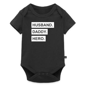 Père père héros fête des pères famille papa homme papa - Body à manches courtes Premium Bébé - noir - Devant