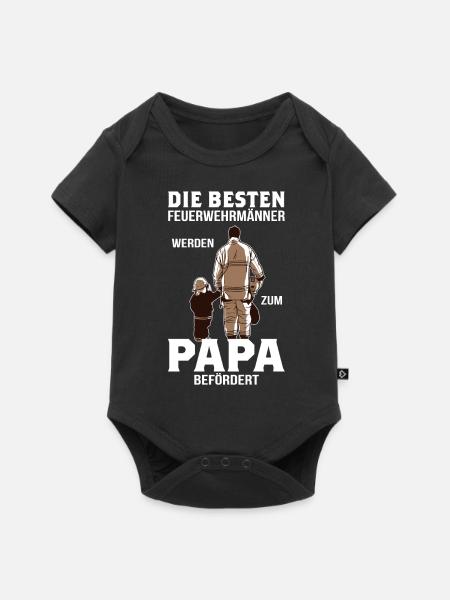 Feuerwehrmann Papa Vatertag Feuerwehr Geschenk - Baby Premium Kurzarmbody - Schwarz