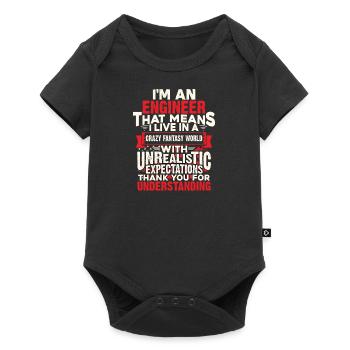Engineer Crazy World Fantasy - Baby Premium short-sleeve bodysuit - black - Front